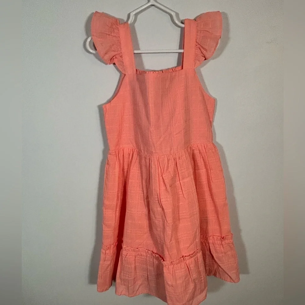 GAP Kids Coral Textured Flutter Sleeve Sundress Girls Size S (6/6X)